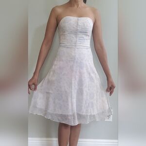 Armani Exchange Strapless White Floral Dress